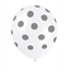 Image de 12" DOTS WHITE BALLOON SILVER DOTS - NOT FOR HELIUM
