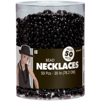 Image de BLACK BEAD NECKLACES  50CT