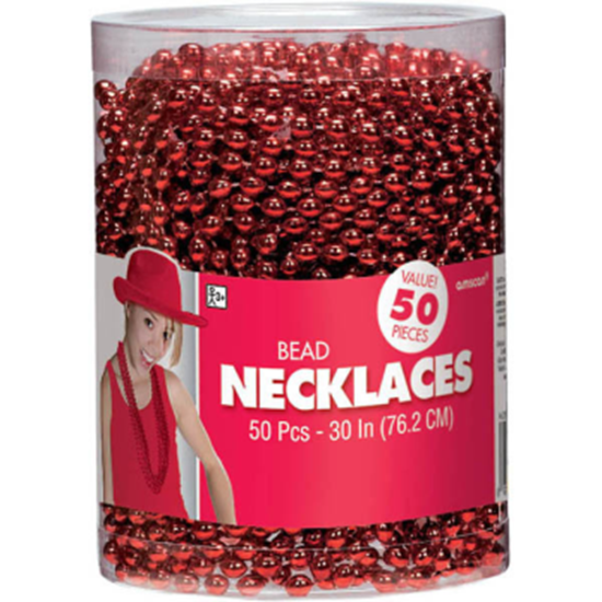 Image sur RED BEAD NECKLACES  50CT