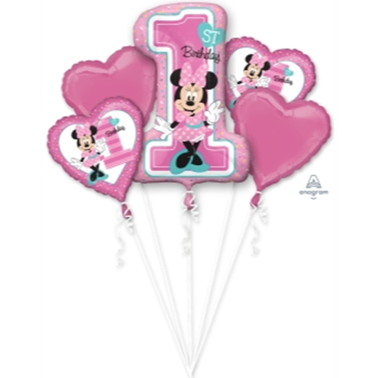 Picture of MINNIE 1ST BDAY FOIL BALLOON BOUQUET