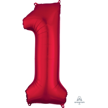 Image de 34'' NUMBER 1 SUPERSHAPE - RED