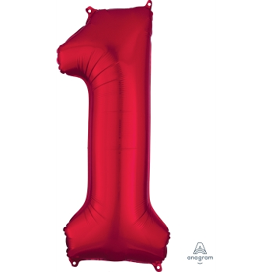 Picture of 34'' NUMBER 1 SUPERSHAPE - RED