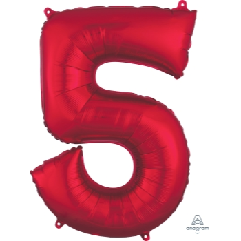 Image de 34'' NUMBER 5 SUPERSHAPE - RED