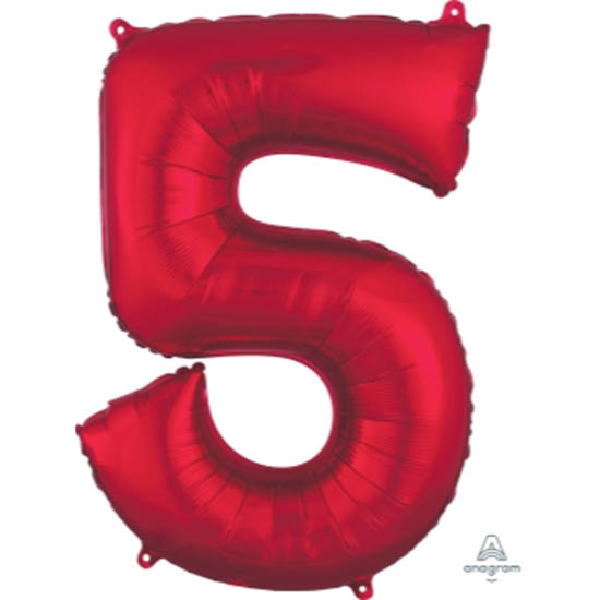 Image sur 34'' NUMBER 5 SUPERSHAPE - RED