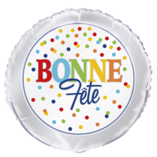 Image sur 18" FOIL - BONNE FÊTE POINTS MULTICOLORES