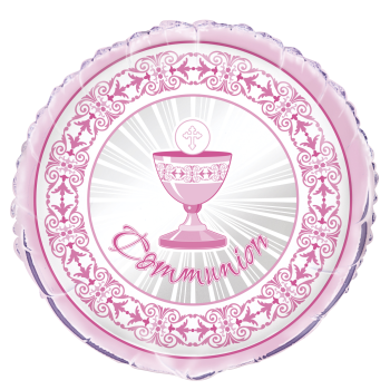 Picture of 18" FOIL - RADIANT CROSS COMMUNION - PINK