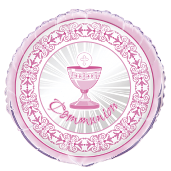 Picture of 18" FOIL - RADIANT CROSS COMMUNION - PINK