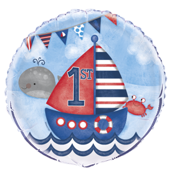 Picture of 18" FOIL - 1ST BIRTHDAY NAUTICAL