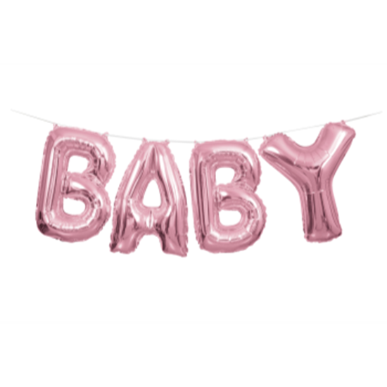 Image sur FOIL BALLOON BANNERS - BABY PINK