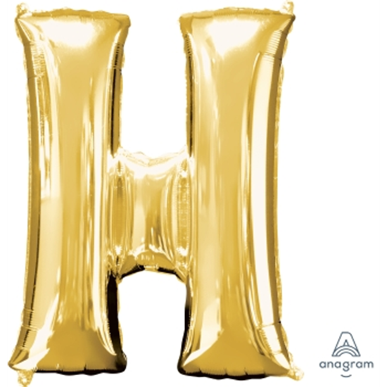Picture of 34'' LETTER H SUPER SHAPE - GOLD