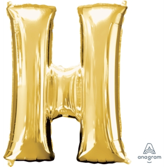 Image sur 34'' LETTER H SUPER SHAPE - GOLD