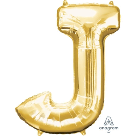 Image sur 34'' LETTER J SUPER SHAPE - GOLD