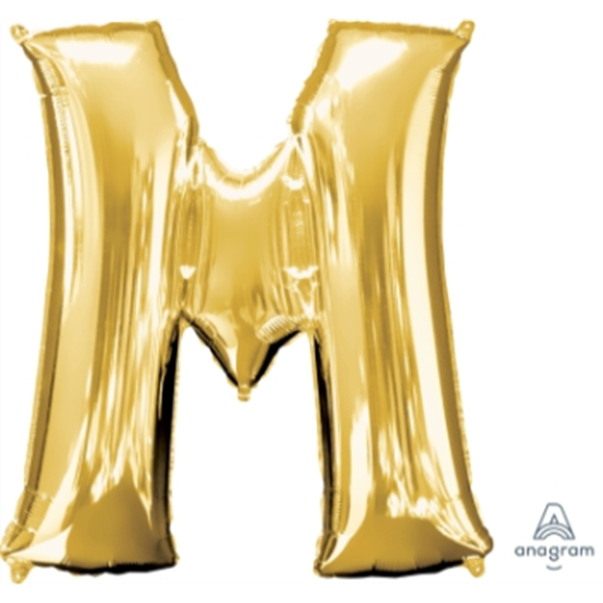 Image sur 34'' LETTER M SUPER SHAPE - GOLD