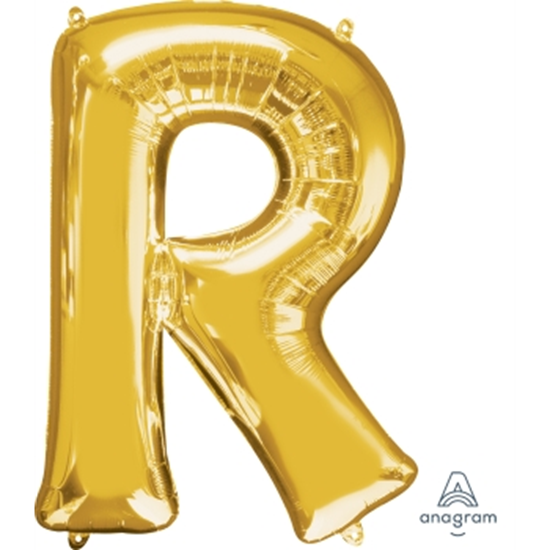 Image sur 34'' LETTER R SUPER SHAPE - GOLD