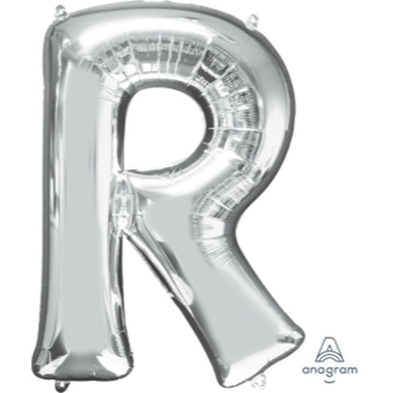 Image sur 34'' LETTER R SUPER SHAPE - SILVER