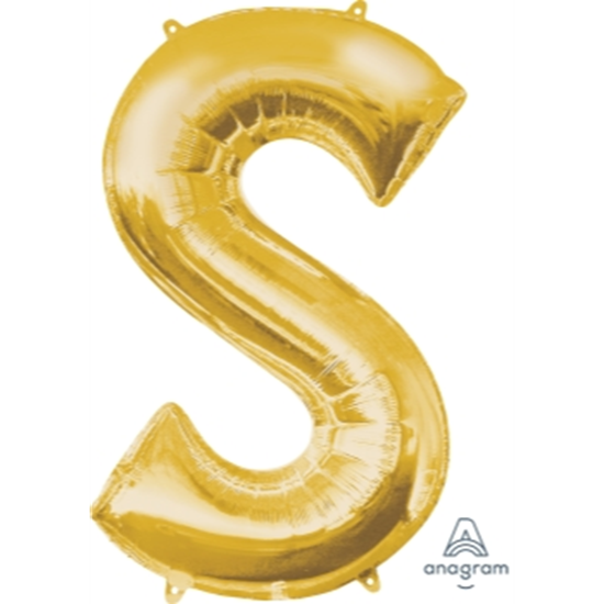 Picture of 34'' LETTER S SUPER SHAPE - GOLD