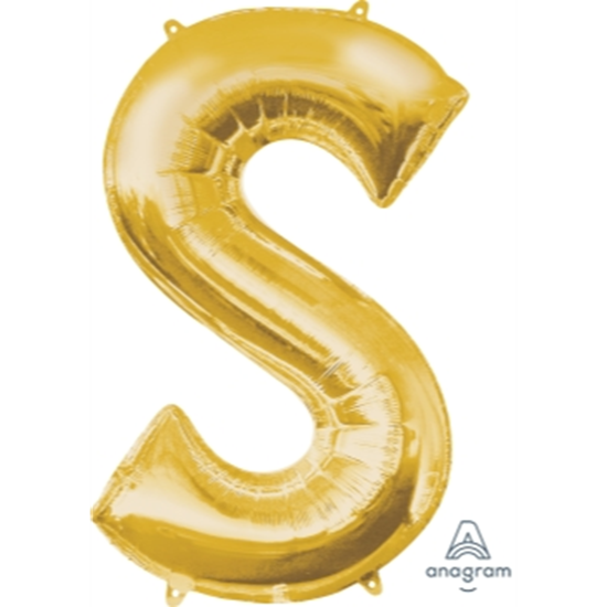 Image sur 34'' LETTER S SUPER SHAPE - GOLD