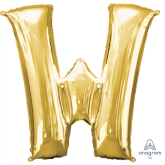 Picture of 34'' LETTER W SUPER SHAPE - GOLD