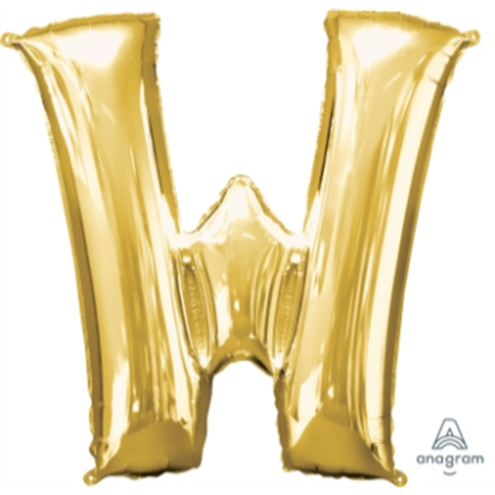 Image sur 34'' LETTER W SUPER SHAPE - GOLD