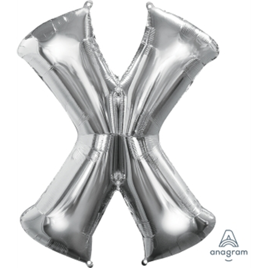 Image sur 34'' LETTER X SUPER SHAPE - SILVER