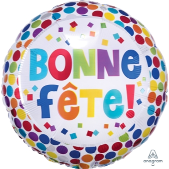 Image sur 18" FOIL - BONNE FÊTE POINTS MULTICOLORES