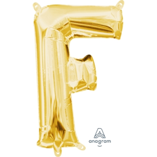 Picture of MINI SHAPE LETTER F  - GOLD (AIR FILLED)