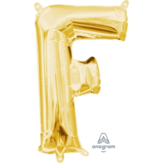 Image sur MINI SHAPE LETTER F  - GOLD (AIR FILLED)