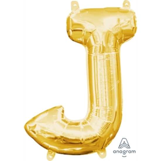 Picture of MINI SHAPE LETTER J - GOLD (AIR FILLED)