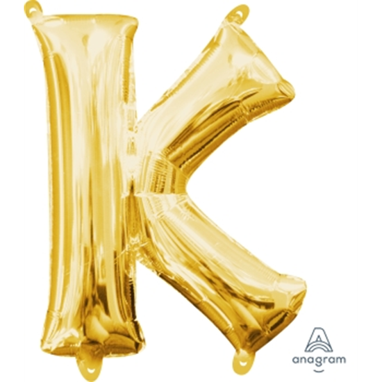 Image sur MINI SHAPE LETTER K  - GOLD (AIR FILLED)