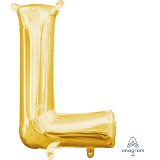 Image sur MINI SHAPE LETTER L  - GOLD (AIR FILLED)