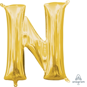Image de MINI SHAPE LETTER N  - GOLD (AIR FILLED)