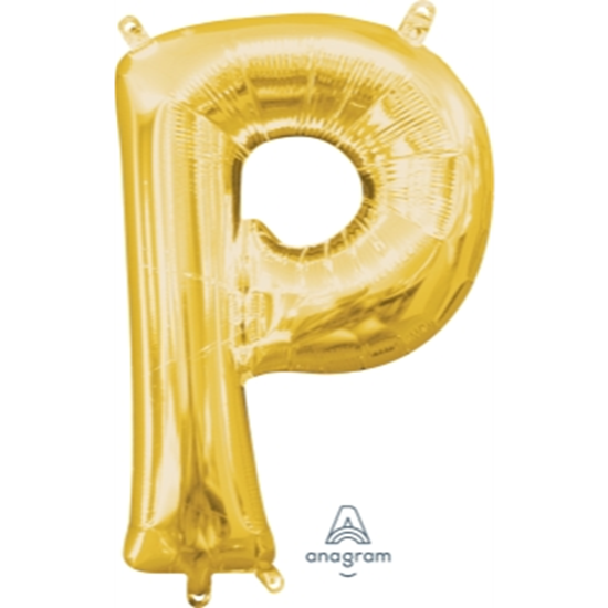 Image sur MINI SHAPE LETTER P  - GOLD (AIR FILLED)