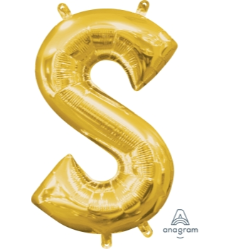 Image de MINI SHAPE LETTER S  - GOLD (AIR FILLED)