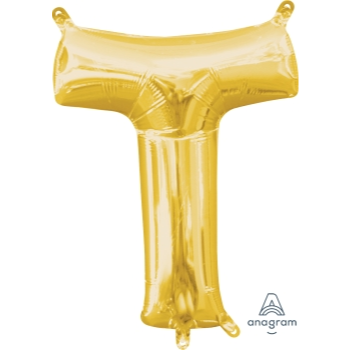 Image de MINI SHAPE LETTER T  - GOLD (AIR FILLED)