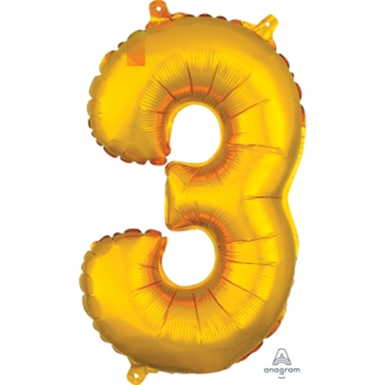 Image sur MINI SHAPE NUMBER 3  - GOLD (AIR FILLED)