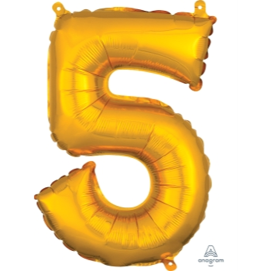 Picture of MINI SHAPE NUMBER 5  - GOLD (AIR FILLED)