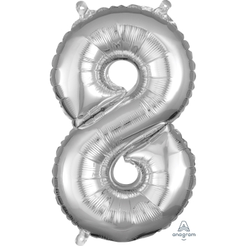 Image de MINI SHAPE NUMBER 8  - SILVER (AIR FILLED)
