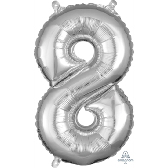 Image sur MINI SHAPE NUMBER 8  - SILVER (AIR FILLED)