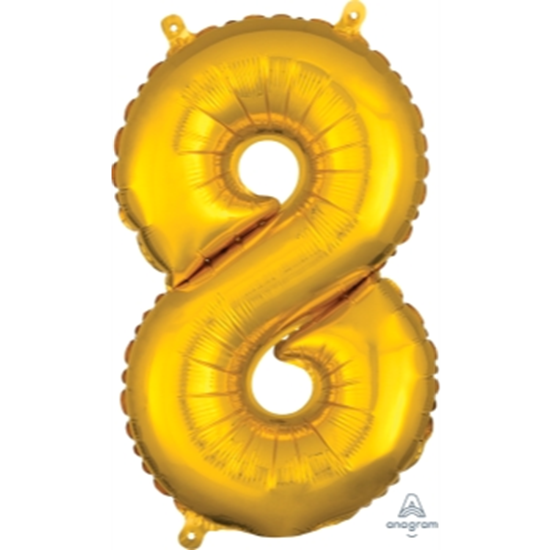 Image sur MINI SHAPE NUMBER 8  - GOLD (AIR FILLED)