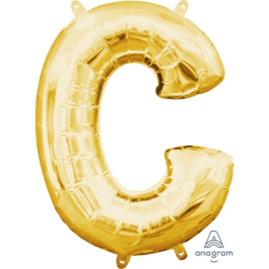 Image sur MINI SHAPE LETTER C  - GOLD (AIR FILLED)