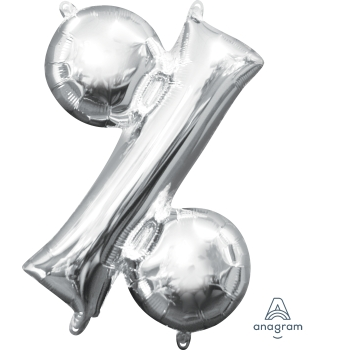 Image de MINI SHAPE SYMBOL %  - SILVER (AIR FILLED)