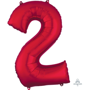 Picture of 34'' NUMBER 2 SUPERSHAPE - RED