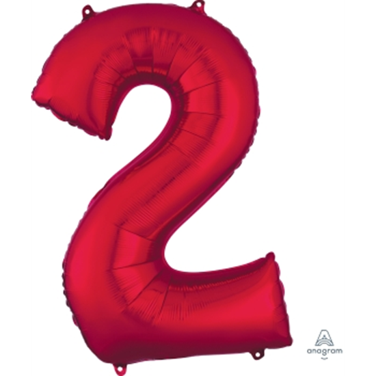 Picture of 34'' NUMBER 2 SUPERSHAPE - RED