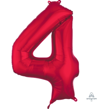 Picture of 34'' NUMBER 4 SUPERSHAPE - RED