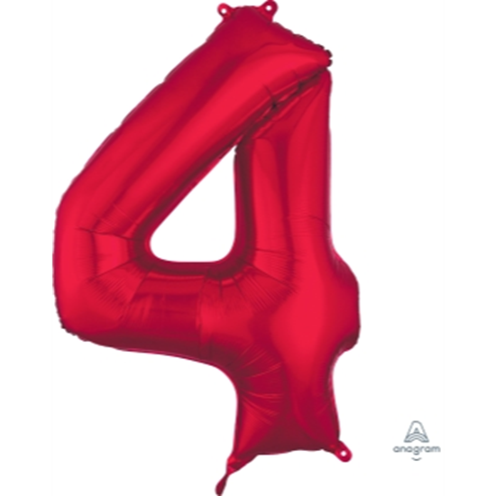 Image sur 34'' NUMBER 4 SUPERSHAPE - RED