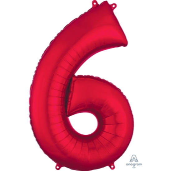 Image sur 34'' NUMBER 6 SUPERSHAPE - RED