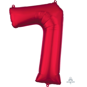 Picture of 34'' NUMBER 7 SUPERSHAPE - RED