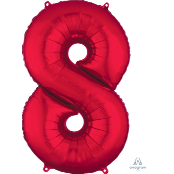 Picture of 34'' NUMBER 8 SUPERSHAPE - RED