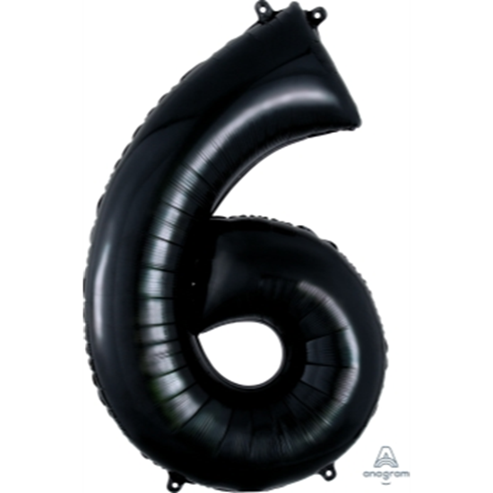 Picture of 34'' NUMBER 6 SUPERSHAPE - BLACK