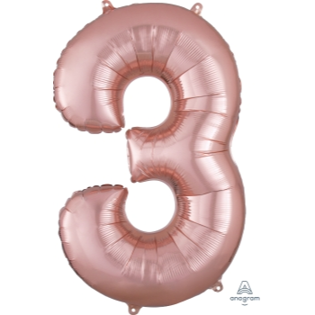 Image de 34'' NUMBER 3 SUPERSHAPE - ROSE GOLD